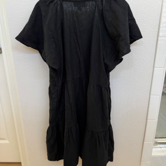 Black linen dress with pockets - Size M - Picture 4 of 4